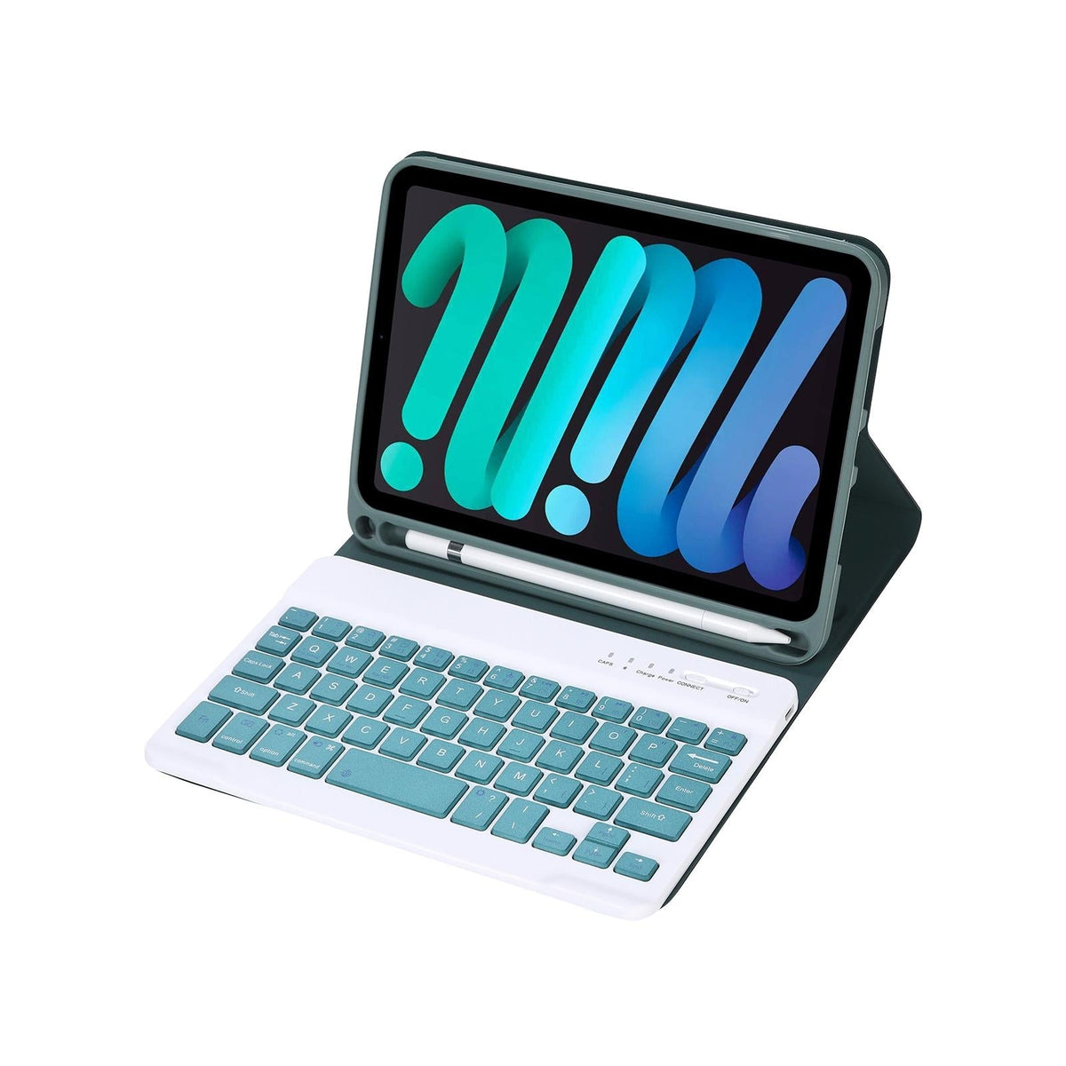 Ultra-Thin Bluetooth Keyboard Tablet Case For Ipad Mini 6 With Stand And Pen Slot - Candy Colour - Green