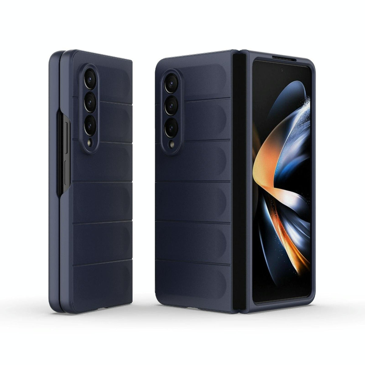 For Samsung Galaxy Z Fold4 5G Foldable Shockproof Phone Case with Magic Shield - Slim Design - Dark Blue