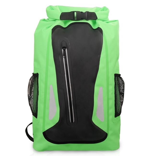 25L Outdoor Waterproof Dual Shoulder Strap Dry Bag Pvc Barrel Design - Green