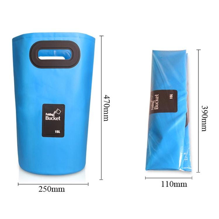 15L Outdoor Portable Folding Sink Pvc Collapsible Bucket - Green