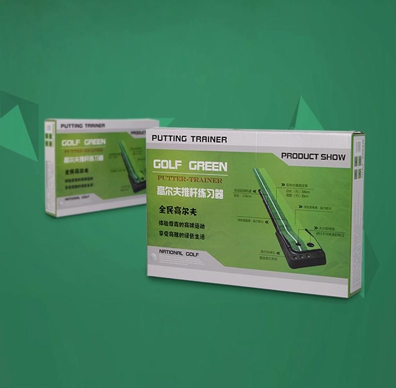 2.5m Golf Putting Mat with Push Rod Trainer & 6 Balls - no Auto Return