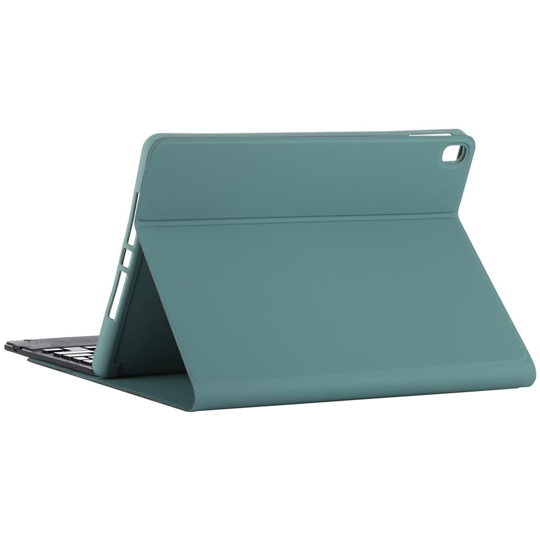 Bluetooth Tablet Case For Ipad 10.2 / Ipad Air 2019 With Touch Pad & Backlight & Pen Holder - Detachable Microfiber Leather - Dark Green