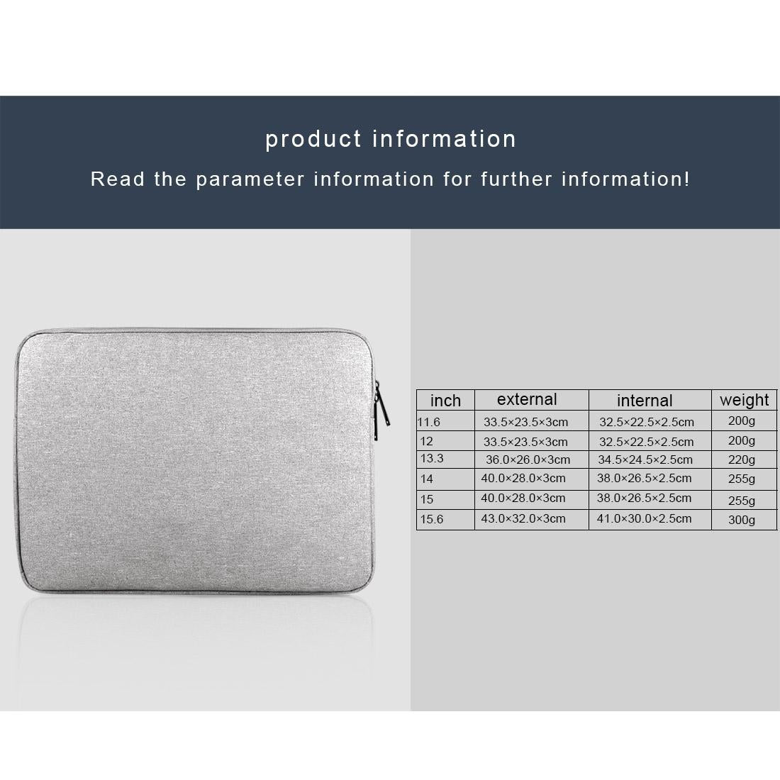 Universal Oxford Cloth Laptop Tablet Bag - 14-15.4 Inch - Business Inner Package - Dark Gray