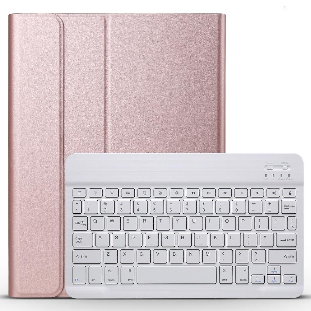 Bluetooth Keyboard & Leather Tablet Case For Ipad Pro 11 Detachable Brushed Texture Horizontal Flip Holder - Rose Gold