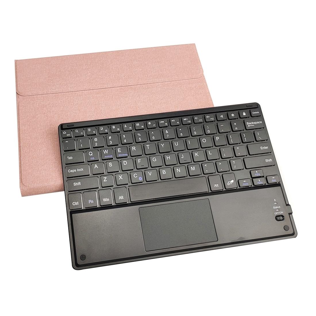 9.7 Ipad Keyboard Case With Touchpad Pen Slot & Bracket - Magnetic Detachable - Rose Gold