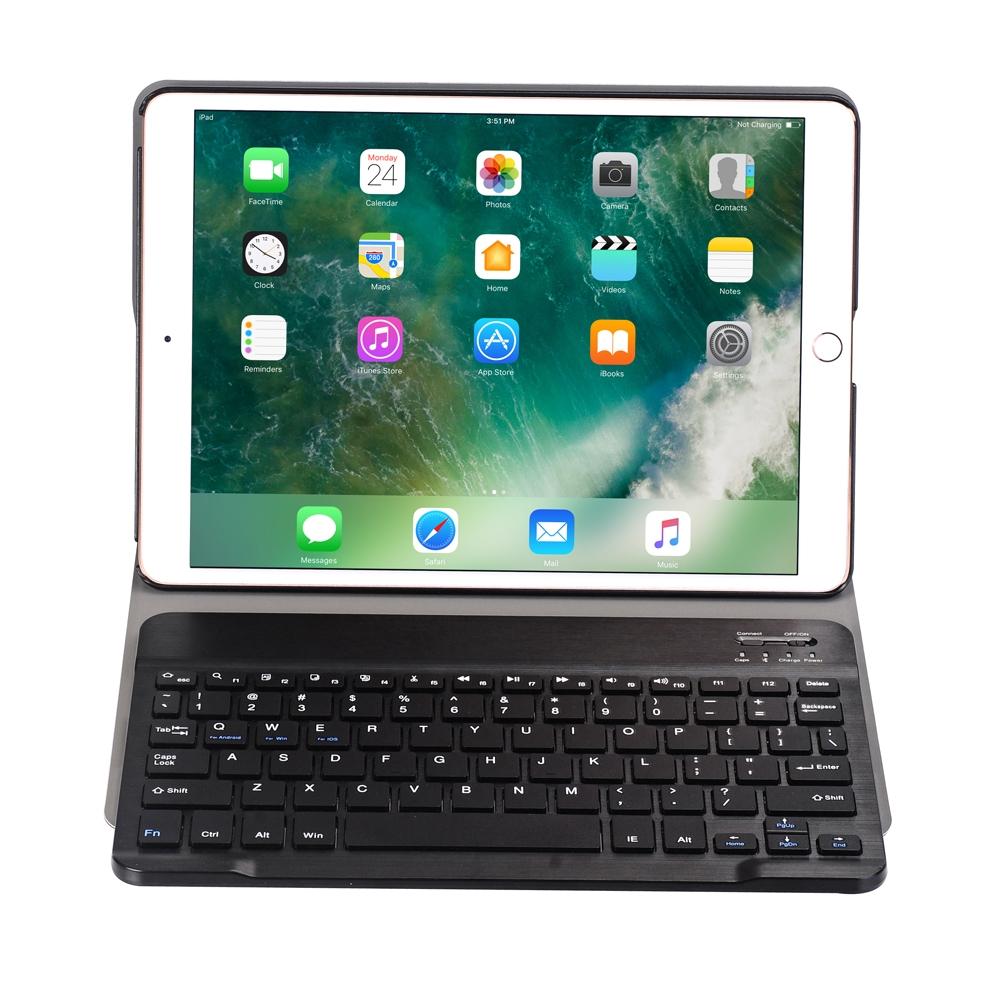 Ultra-Thin Bluetooth Keyboard Leather Case For Ipad Air / Pro 10.5 With Holder - Rose Gold