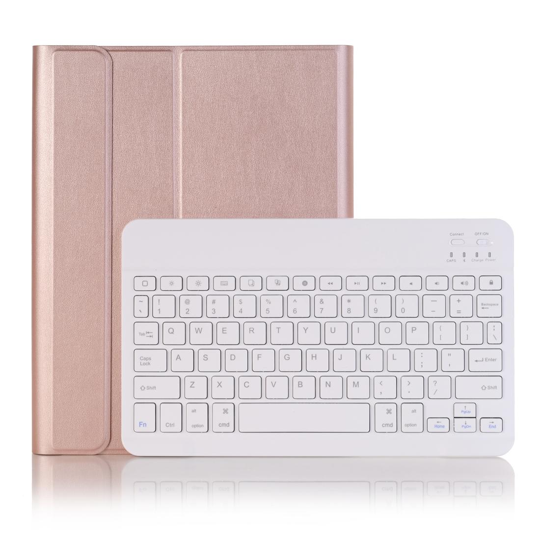 Ultra-Thin Bluetooth Keyboard Leather Case For Ipad Air / Pro 10.5 With Pen Slot &amp; Holder - Rose Gold