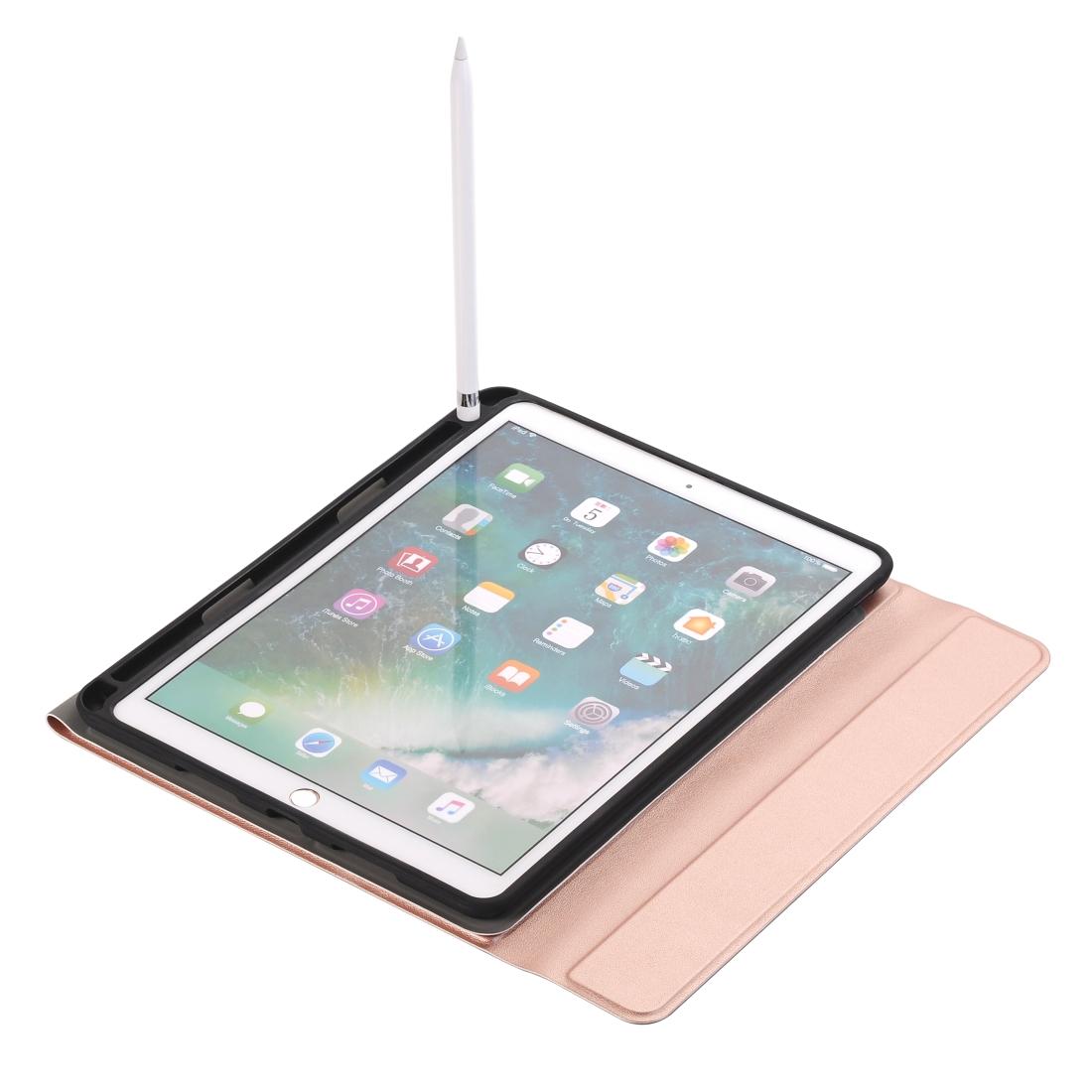 Ultra-Thin Bluetooth Keyboard Leather Case For Ipad Air / Pro 10.5 With Pen Slot & Holder - Rose Gold