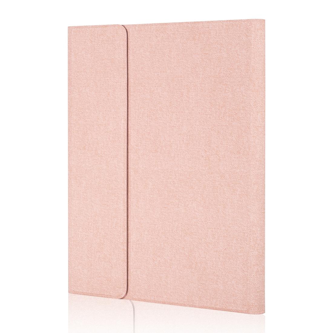 Silk Texture Bluetooth Keyboard Tablet Case For Ipad Air 2 / 1 Pro 9.7 2017 / 2018 With Stand & Pen Slot - Rose Gold