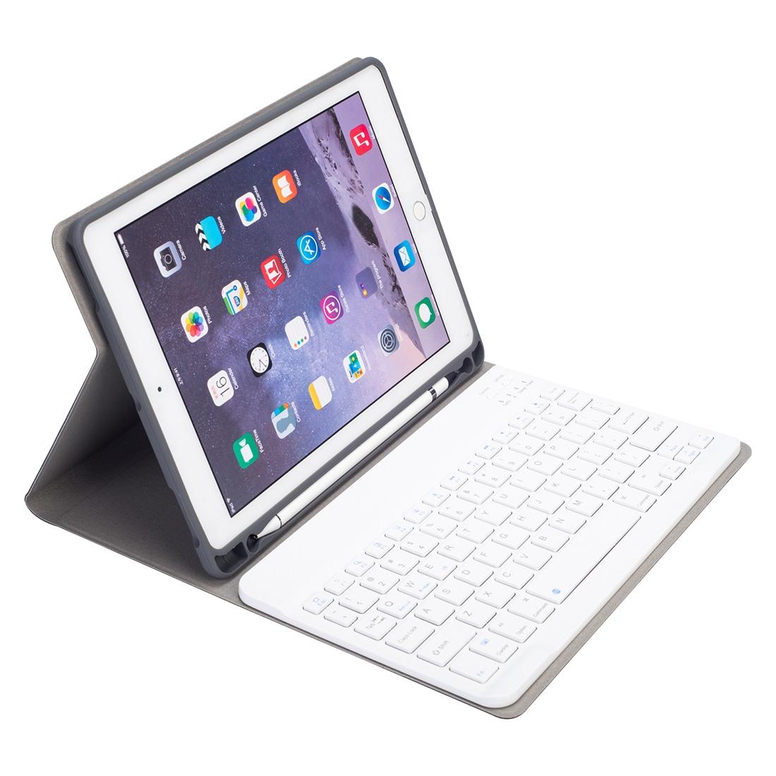 Silk Texture Bluetooth Keyboard Tablet Case For Ipad Air 2 / 1 Pro 9.7 2017 / 2018 With Stand & Pen Slot - Rose Gold