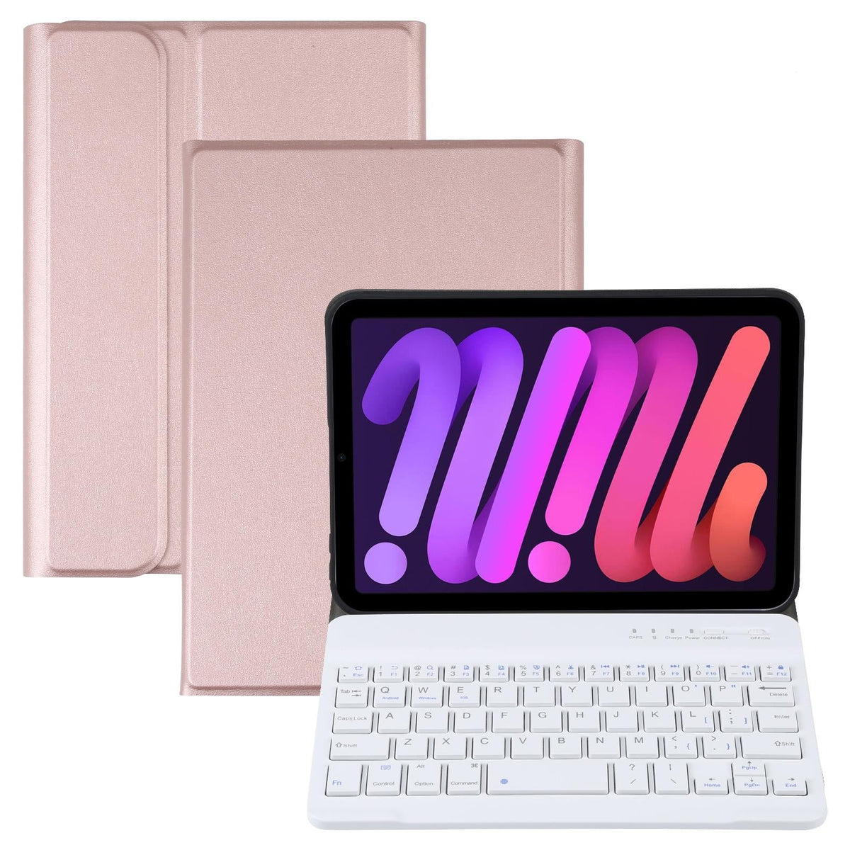 Ultra-Thin Detachable Bluetooth Keyboard Leather Case For Ipad Mini 6 - Rose Gold