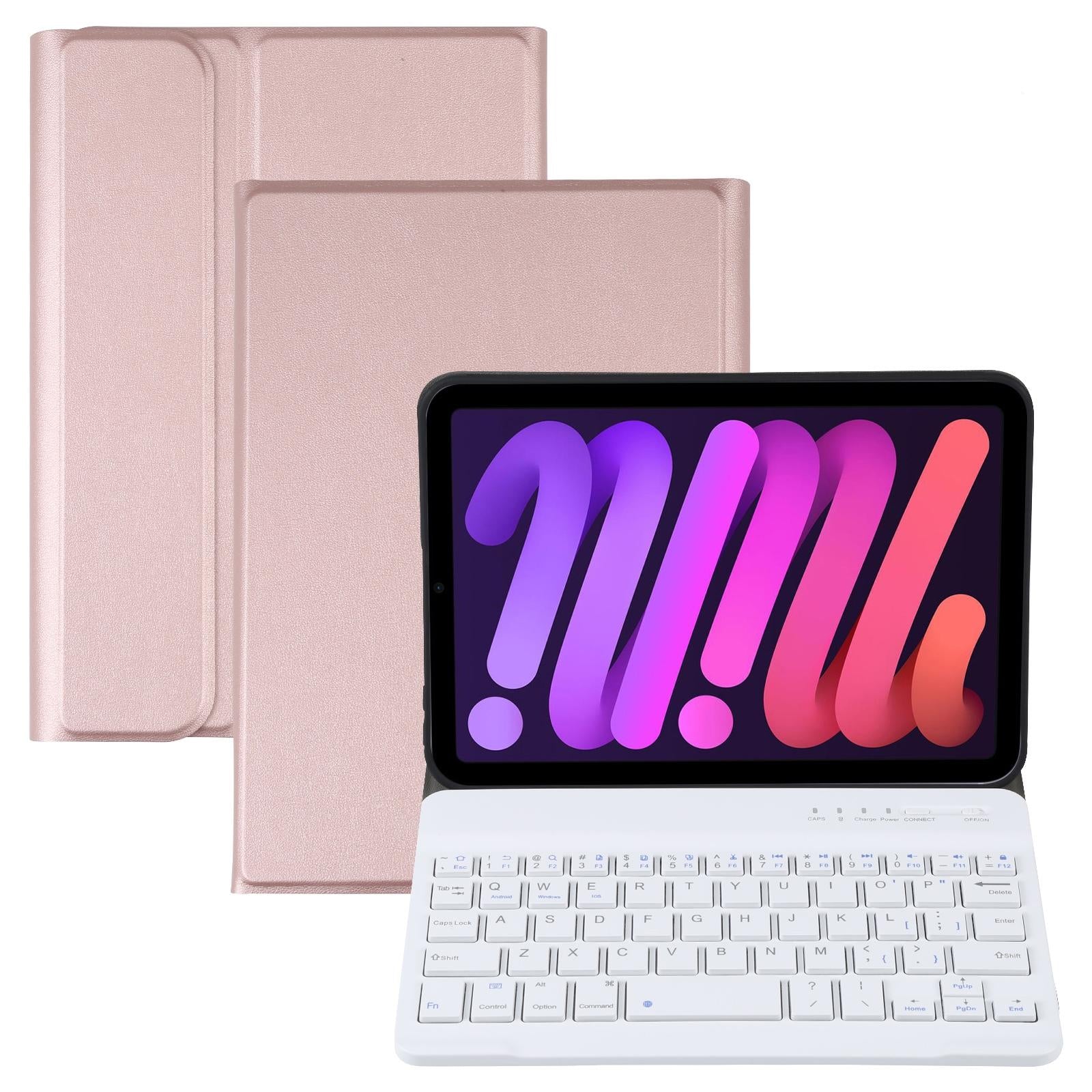 Ultra-Thin Detachable Bluetooth Keyboard Leather Case For Ipad Mini 6 - Rose Gold