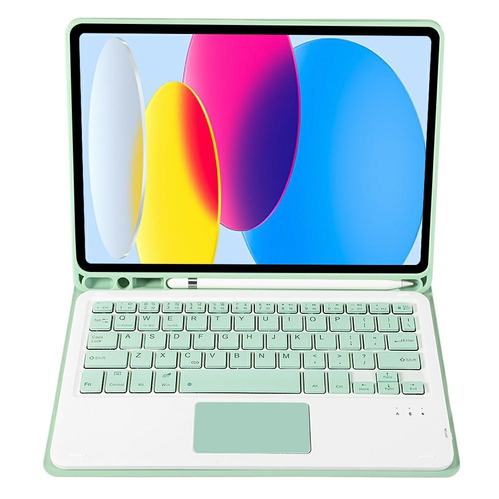 2022 Ipad 10.9 Lambskin Bluetooth Keyboard Case With Pen Slot - Rose Gold