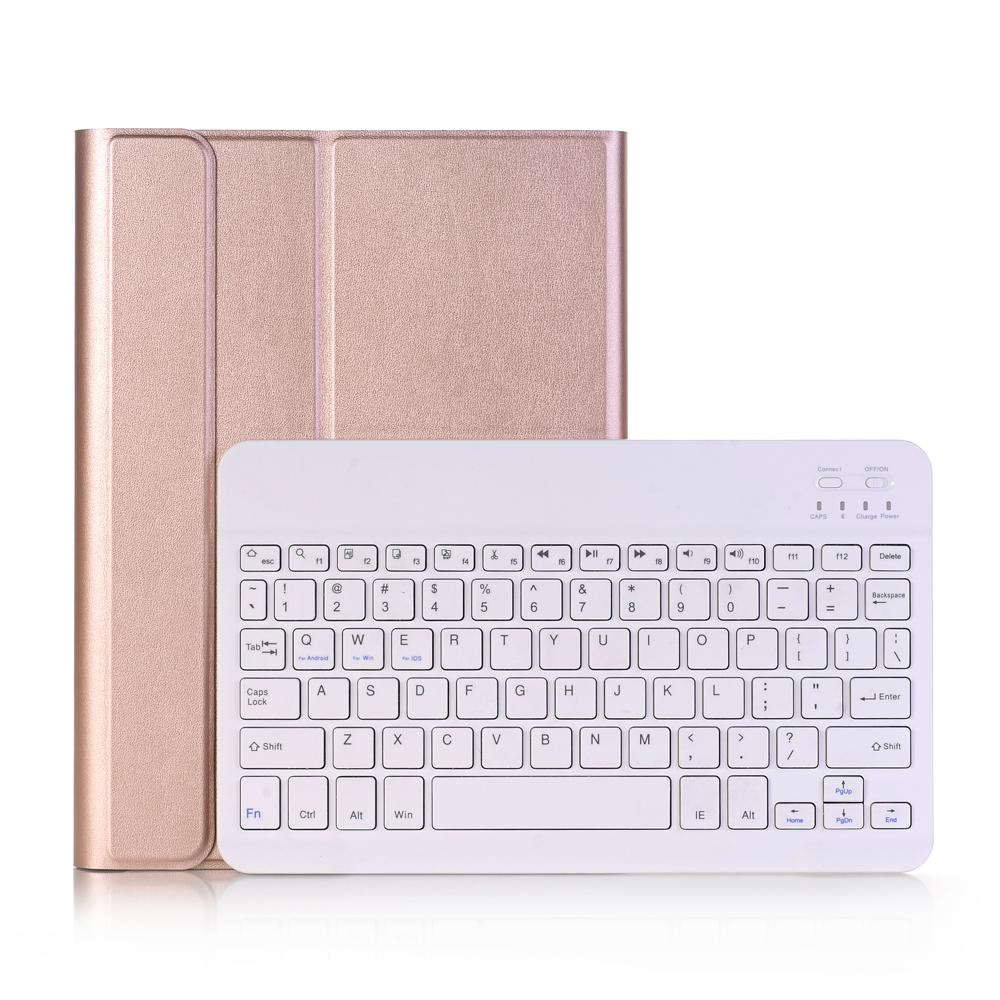 10.2 Ipad Bluetooth Keyboard Case With Stand - Ultra-Thin &amp; Detachable - Rose Gold