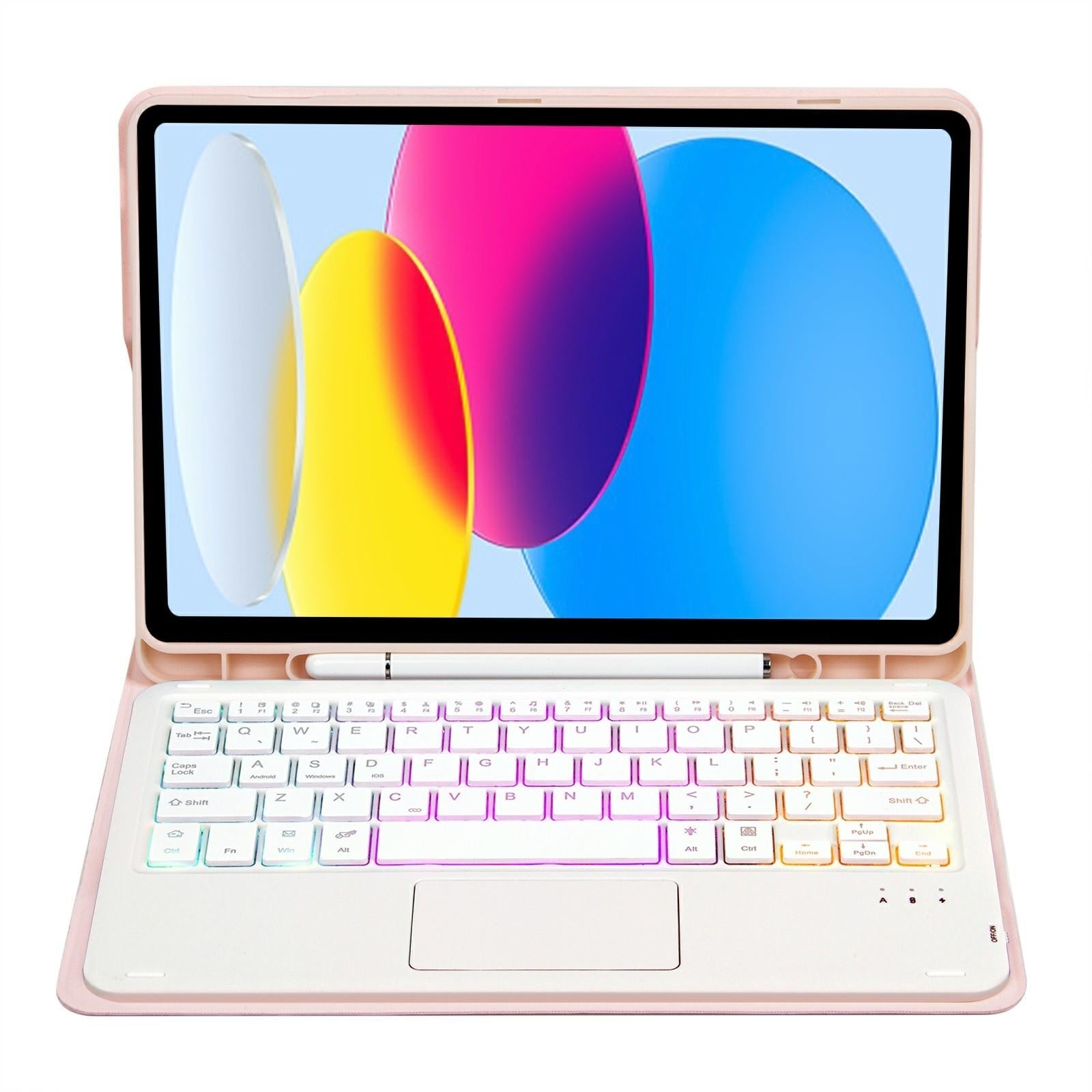 2022 Ipad 10.9 Lambskin Keyboard Case With Backlight & Pen Slot - Rose Gold