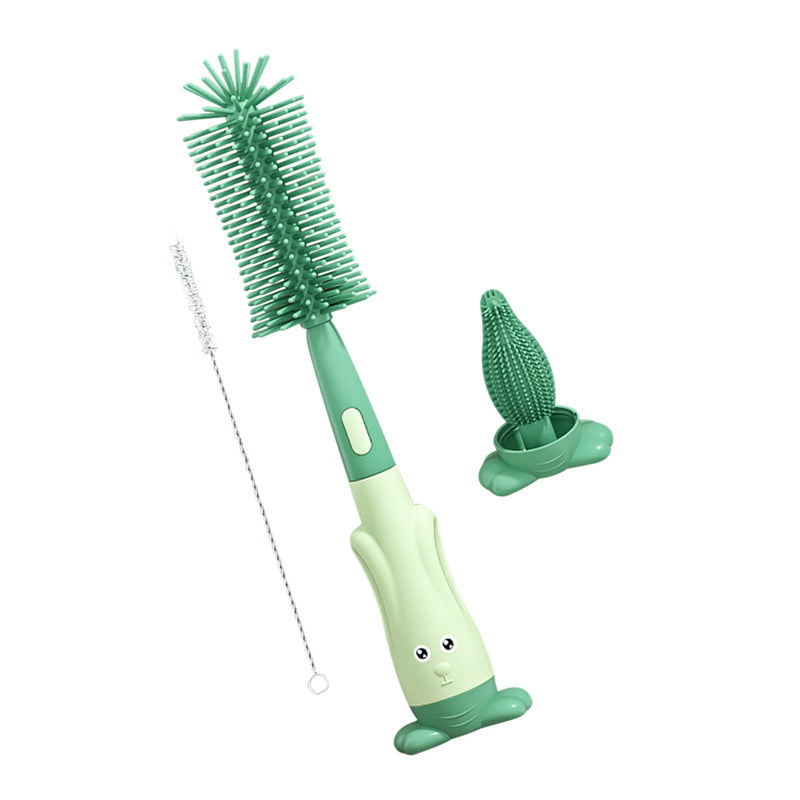 Vibe Geeks 3 in 1 Silicone Bottle and Teat Cleaning Brush - Green