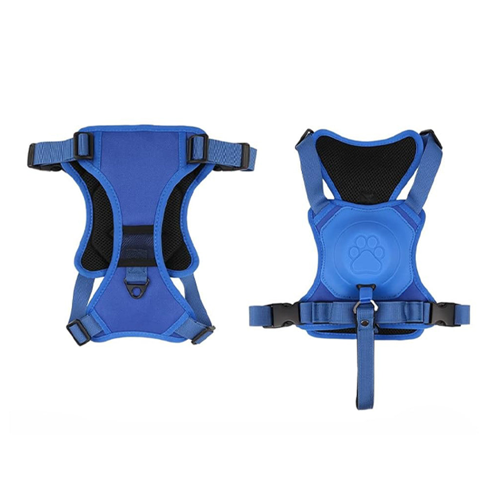 Vibe Geeks Ultimate 2-in-1 Reflective No-pull Dog Harness with Retractable Leash and Control Handle - Blue - Xl