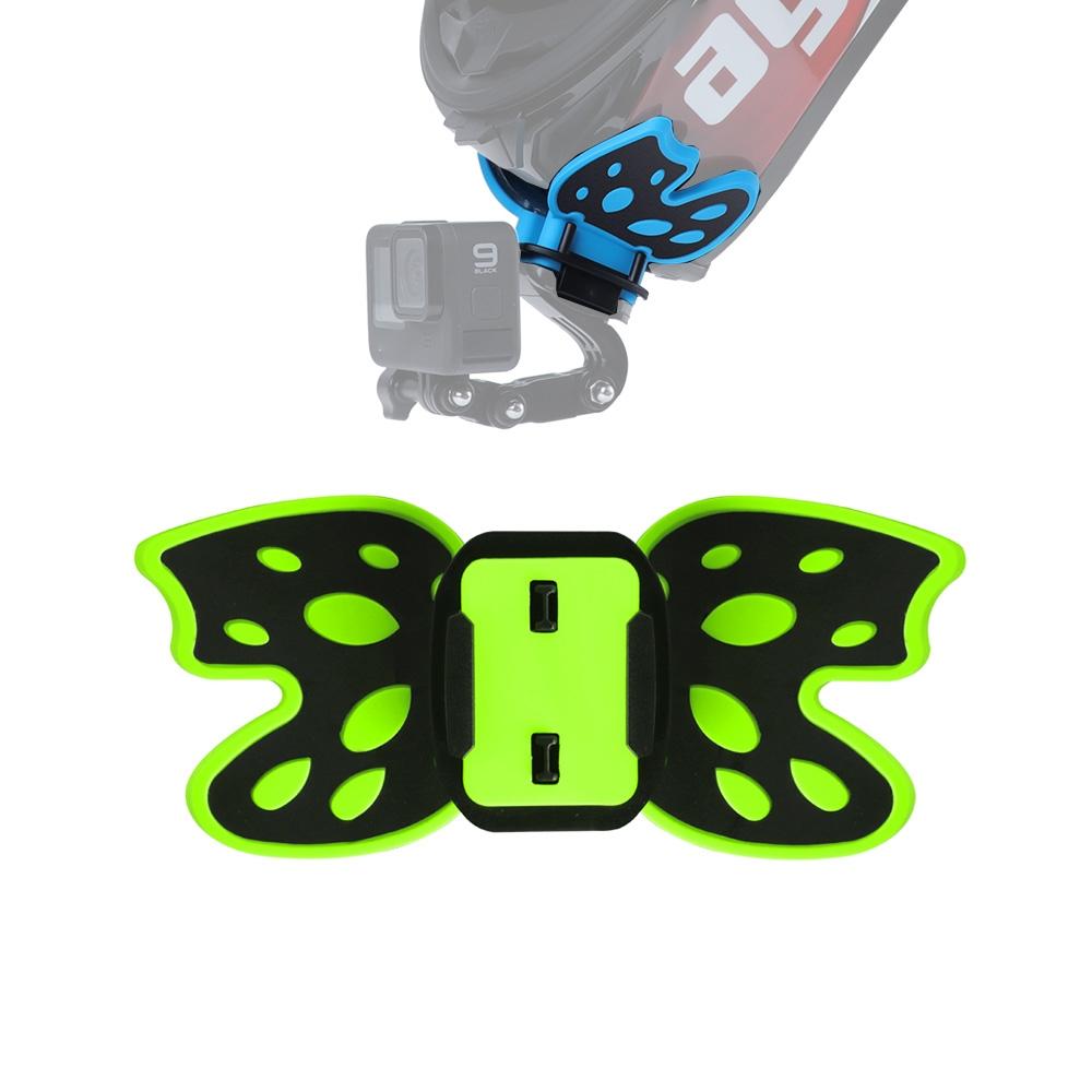 Gopro Helmet Mount Adapter - Butterfly Design - Fluorescent Green
