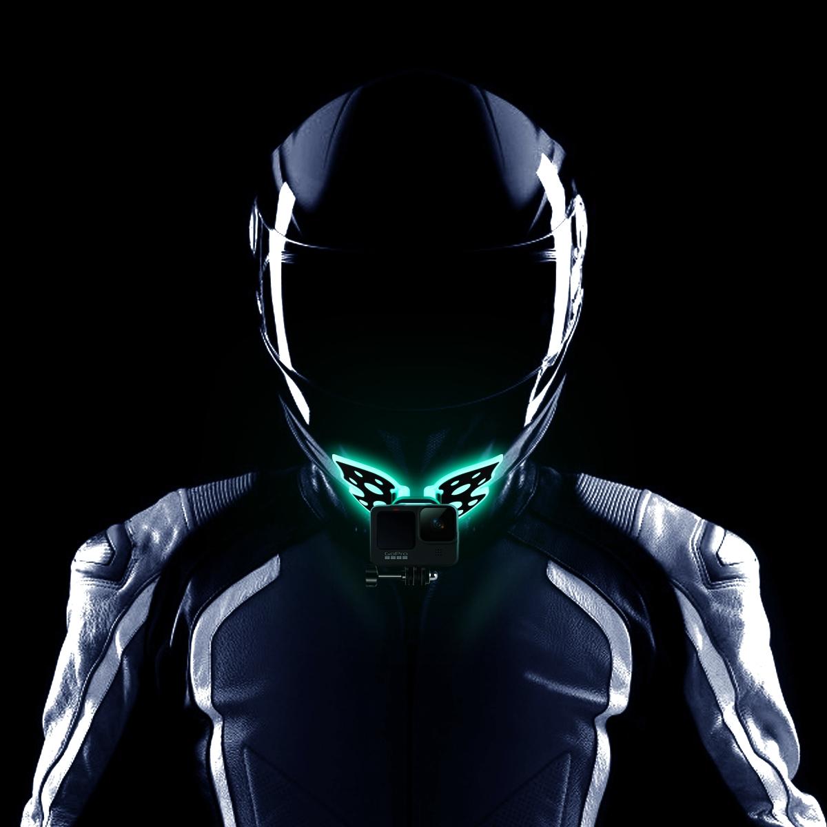 Gopro Helmet Mount Adapter - Butterfly Design - Fluorescent Green