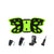 3-way Pivot Arm Butterfly Helmet Mount for Gopro Hero12 - Fluorescent Green