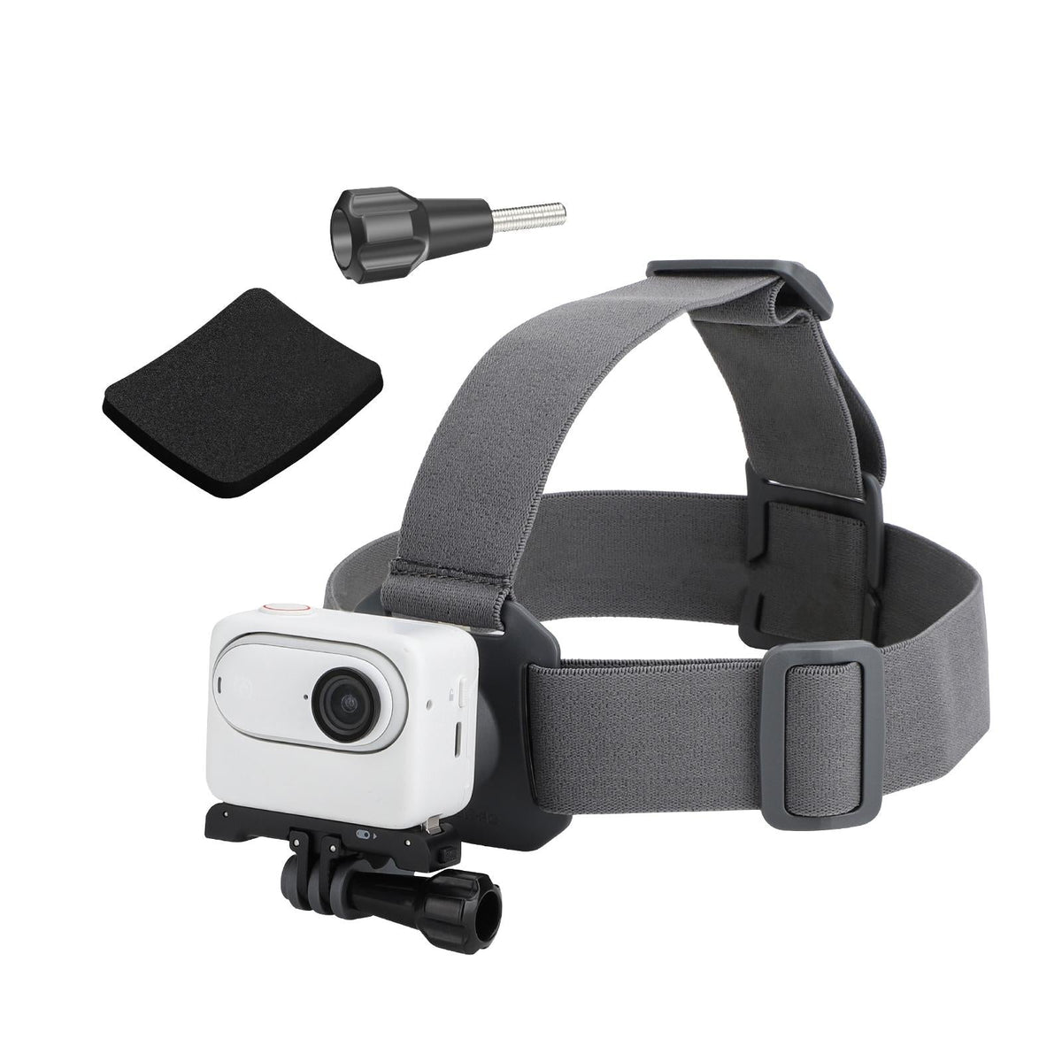Adjustable 360 Degree Head Strap for Action Cameras - Grey