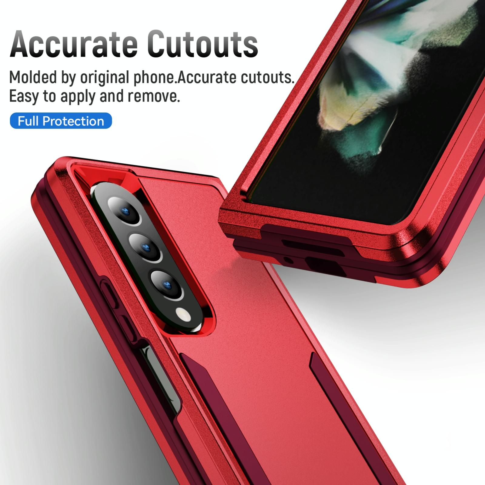 For Samsung Galaxy Z Fold4 5G Shockproof Pc Tpu Case - Purple + Black
