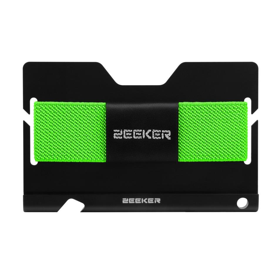 Multi Function Aluminum Card Holder For Men & Women Elastic Band Wallet - Dark Coffee