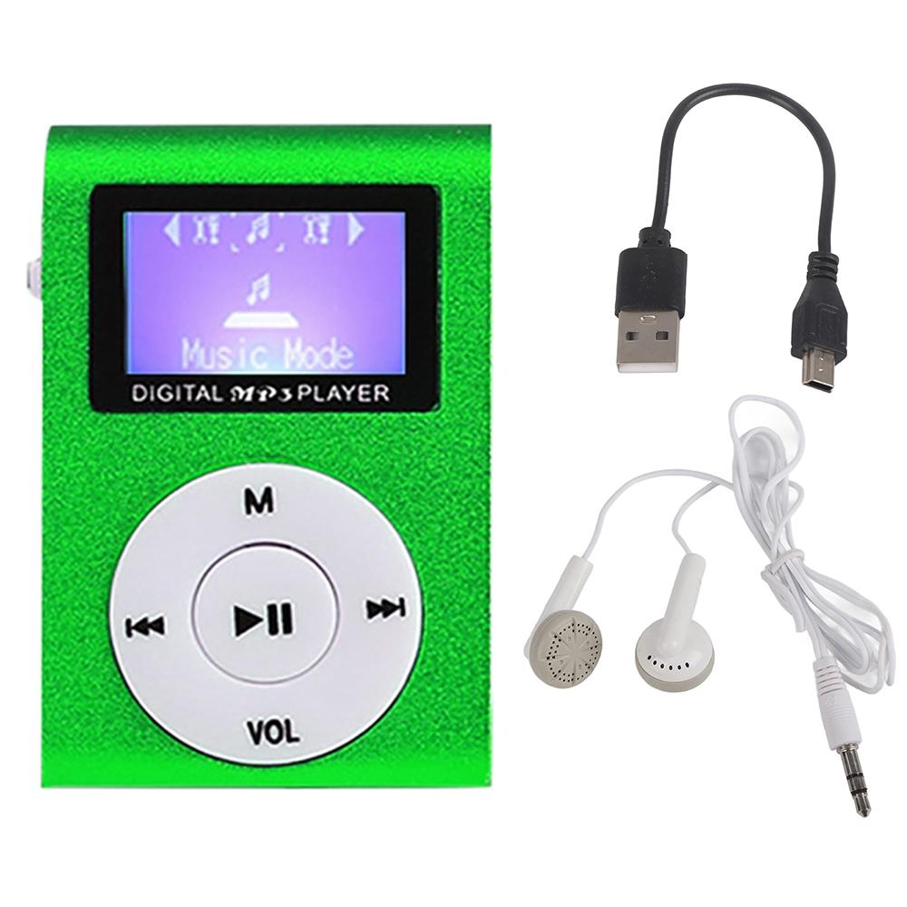 Metal Mini Mp3 Player + Earphones & Cable - Red