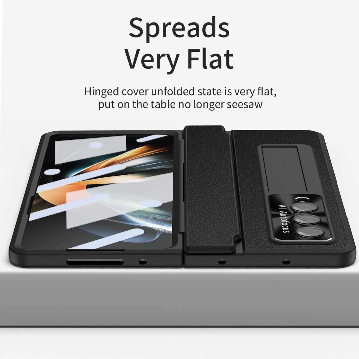 For Samsung Galaxy z Fold4 5G Full Coverage Phone Case with Hinge - Integrated Design - Gold + Gold