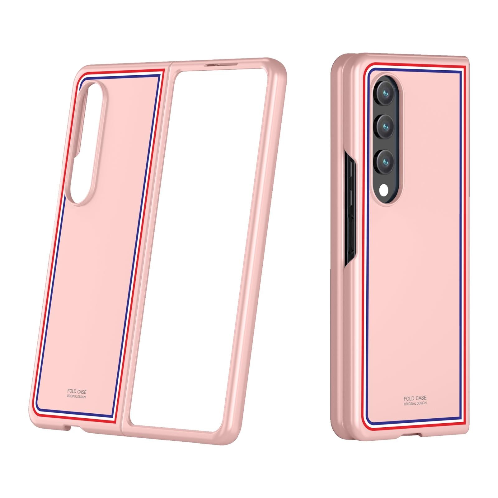 For Samsung Galaxy Z Fold4 5G Frosted Skin Case - Slim & Stylish - Checkered Pink