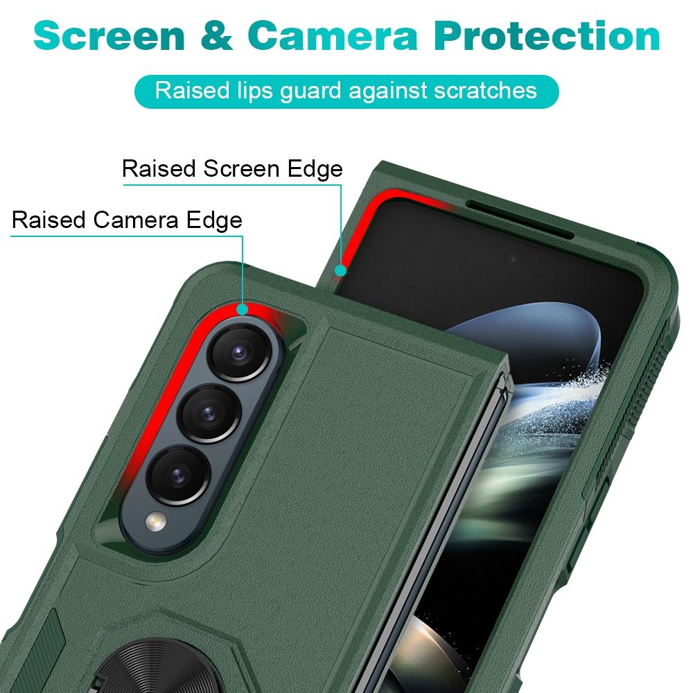 Galaxy Z Fold 4 Tpu Shockproof Case With Ring - 2 In 1 Design