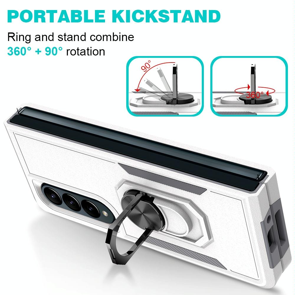 Galaxy Z Fold 4 Tpu Shockproof Case With Ring - 2 In 1 Design