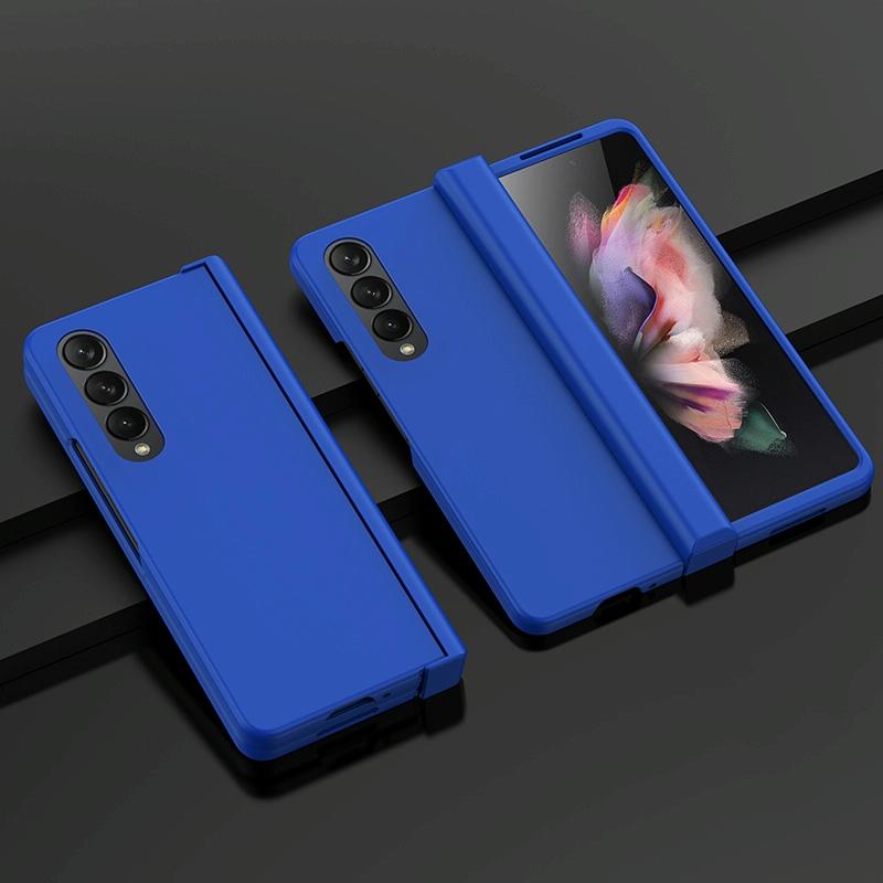For Samsung Galaxy Z Fold4 5G Foldable Skin Feel Case - Dark Blue