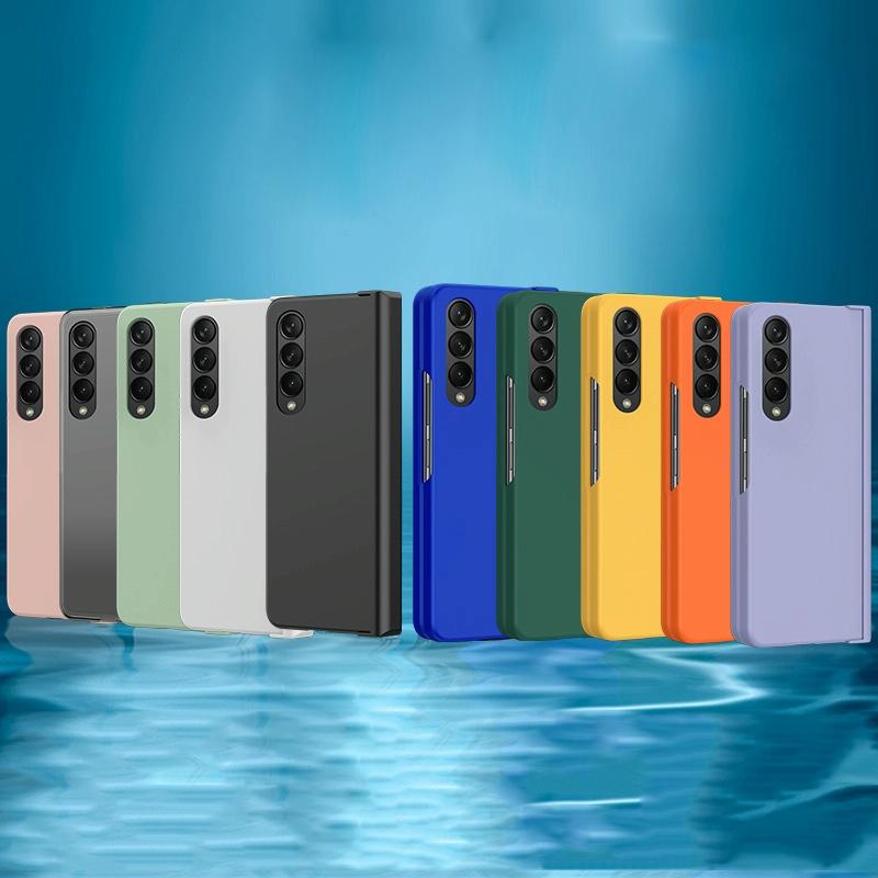 For Samsung Galaxy Z Fold4 5G Foldable Skin Feel Case - Dark Blue
