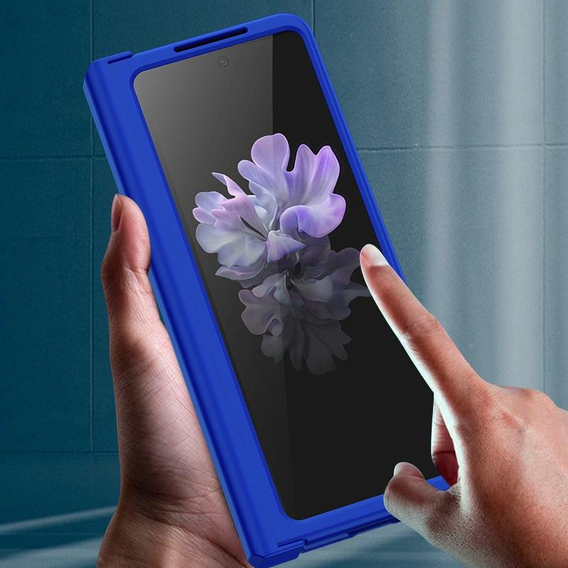 For Samsung Galaxy Z Fold4 5G Foldable Skin Feel Case - Dark Blue