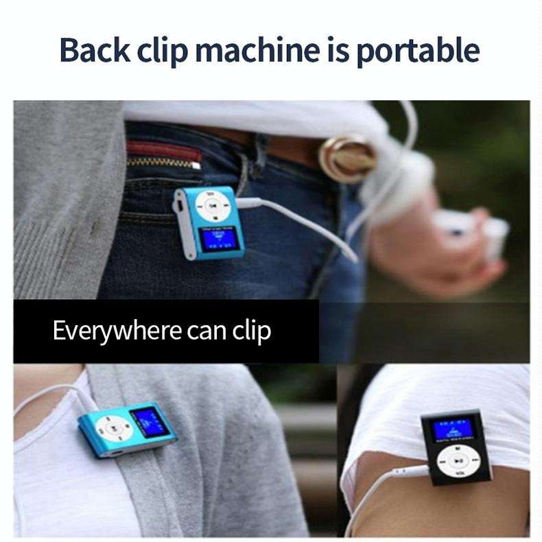 Metal Mini Mp3 Player With Screen Earphone+Cable - Red