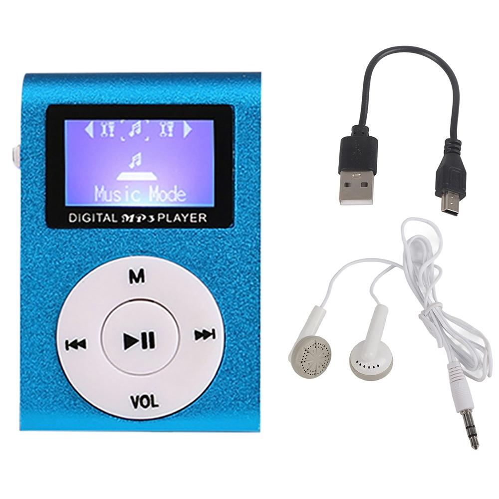 Metal Mini Mp3 Player With Screen Earphone+Cable - Red