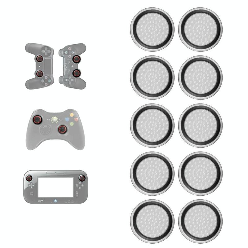 10-piece Luminous Gamepad Button Caps for Ps5 / Ps4 / Ps3 / Xbox one / 360 / Pro / Series x / s - Black White Circle