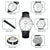 Men Casual Quartz Watch With Calendar - 1801 - Silver Steel Belt