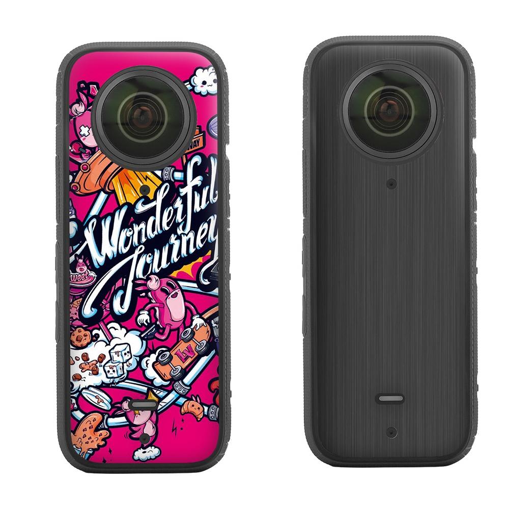 Protective Film Stickers for Dji Insta360 X3 Panoramic Camera - Pirate + Drawing Red