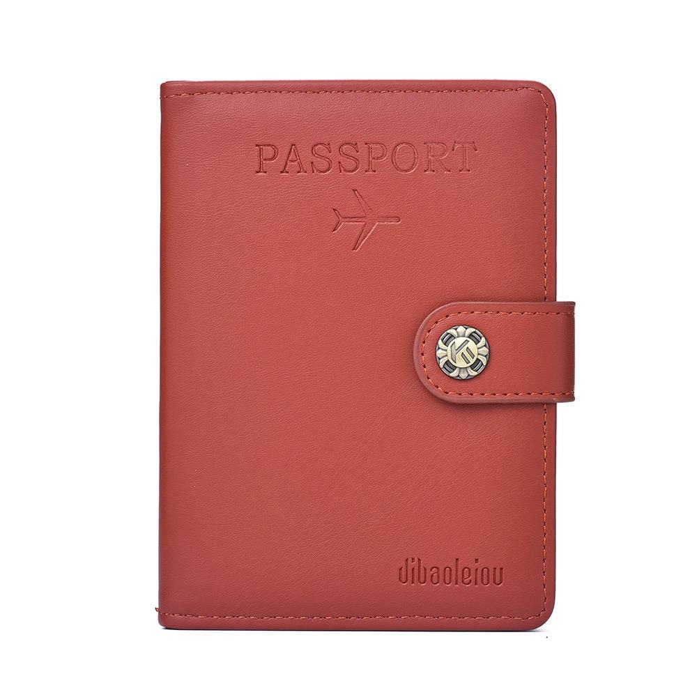 Multi Functional Passport Case With Buckle Dibaoleiou Pu Leather - Pink