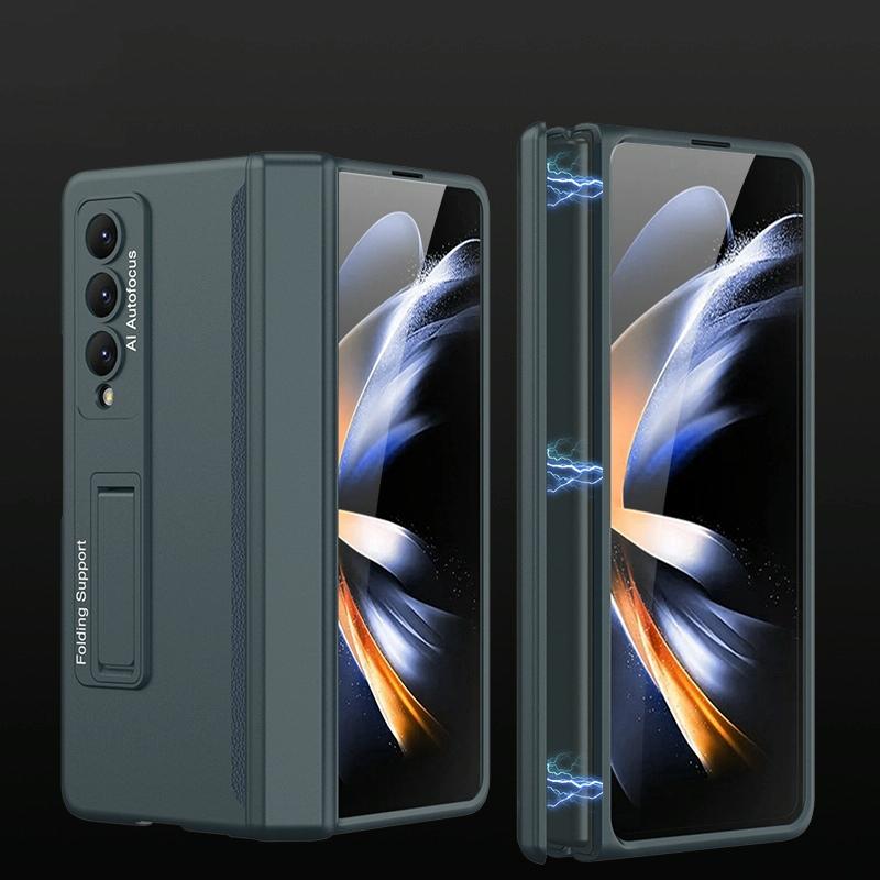 For Samsung Galaxy Z Fold4 5G Foldable Magnetic Hinged Case - Champagne Gold