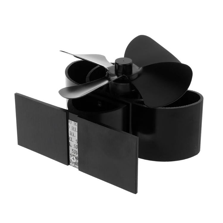 High Temperature 4-blade Heat Powered Stove Fan for Fireplaces - Grey