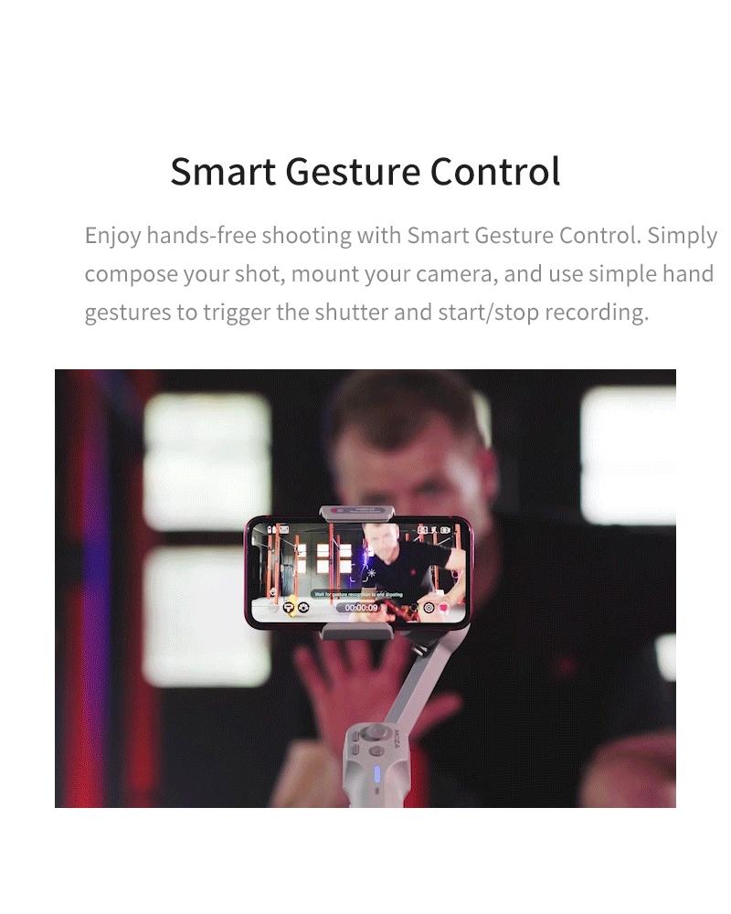 Foldable 3-axis Gimbal for Action Camera and Smartphone - Grey