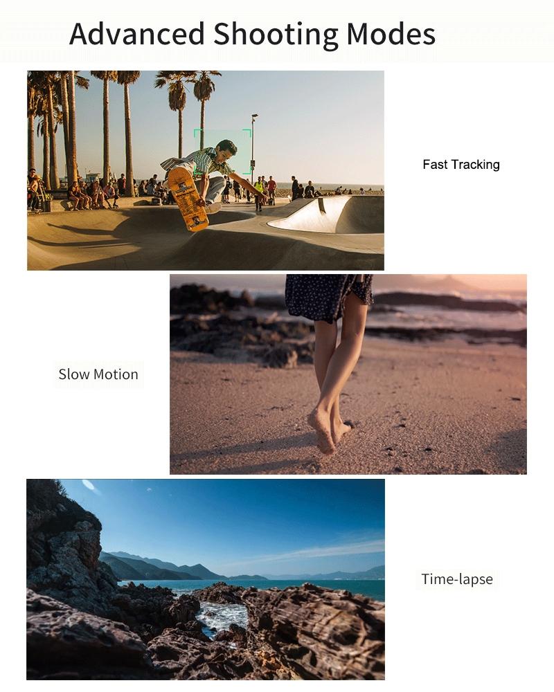 Foldable 3-axis Gimbal for Action Camera and Smartphone - Grey