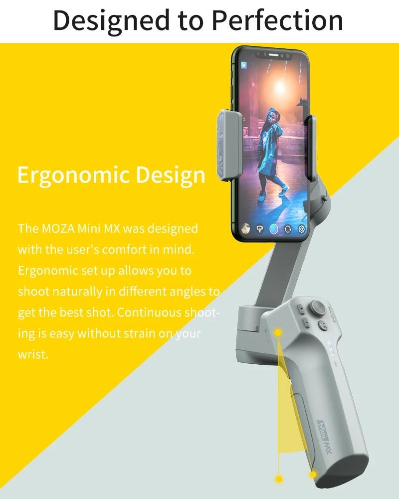 Foldable 3-axis Gimbal for Action Camera and Smartphone - Grey