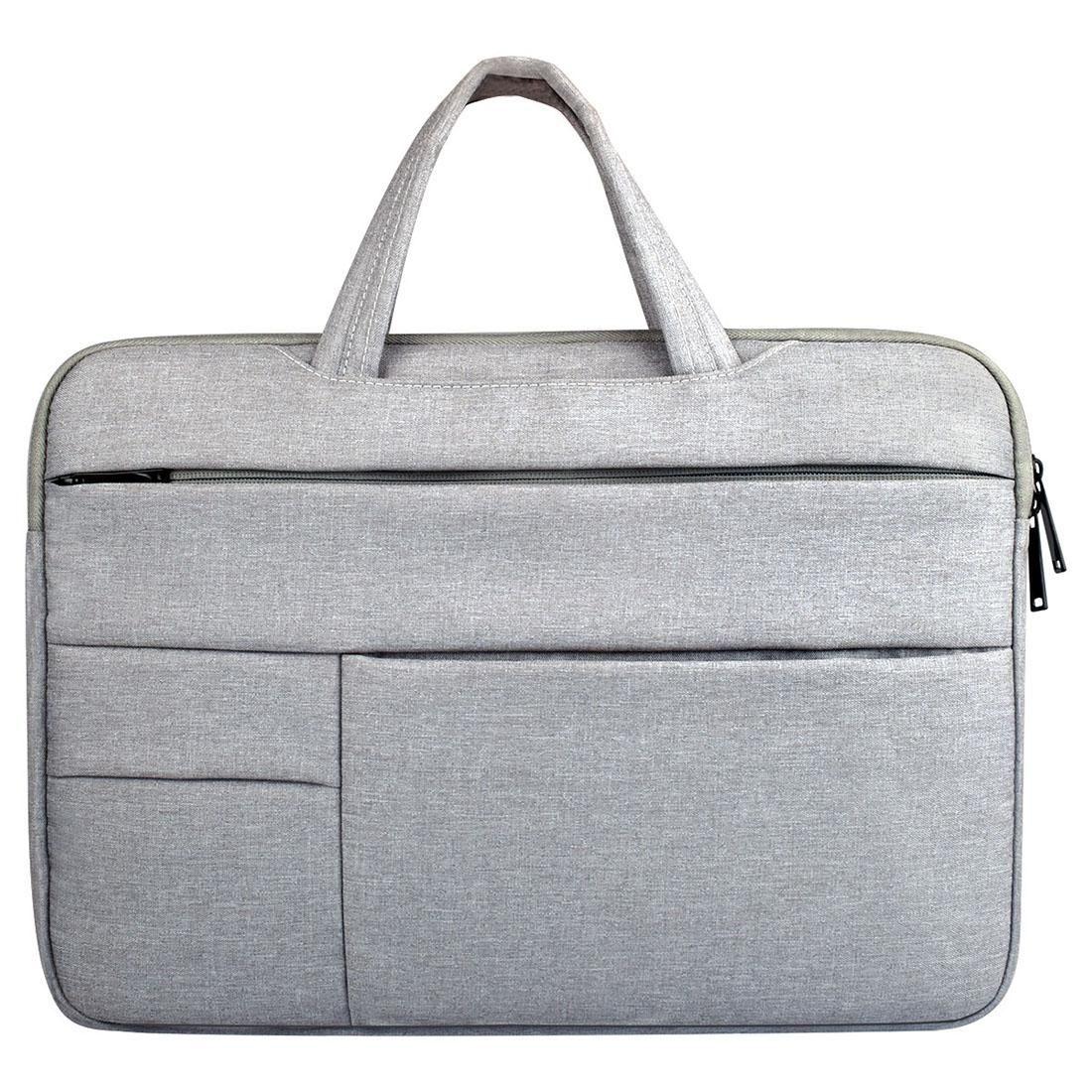13.3 Inch Laptop Tablet Bag With Multiple Pockets And Soft Oxford Cloth Handle - Grey