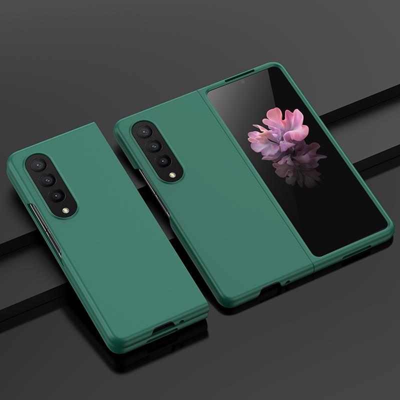 For Samsung Galaxy z Fold4 5G Smooth Skin Phone Case with Big Hole Fuel Injection - Mint Green