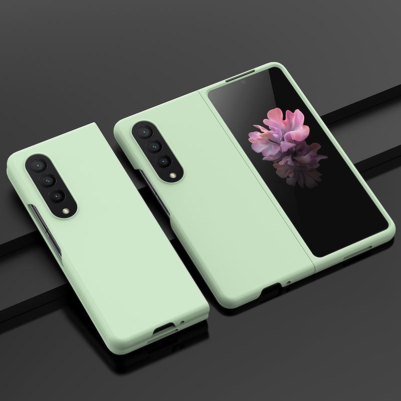 For Samsung Galaxy z Fold4 5G Smooth Skin Phone Case with Big Hole Fuel Injection - Mint Green
