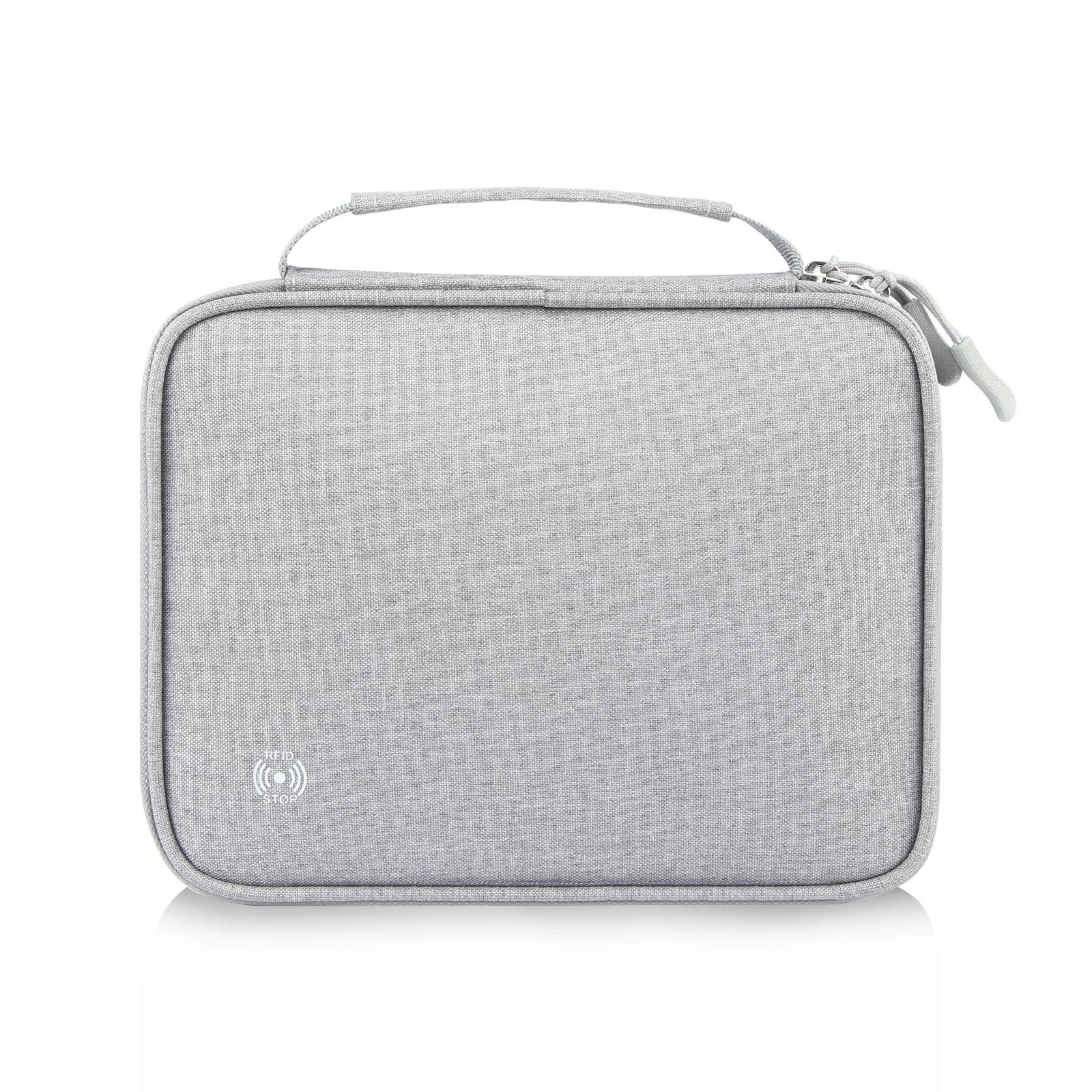 Passport Wallet With Handle Document Organizer & Card Holder - Grey